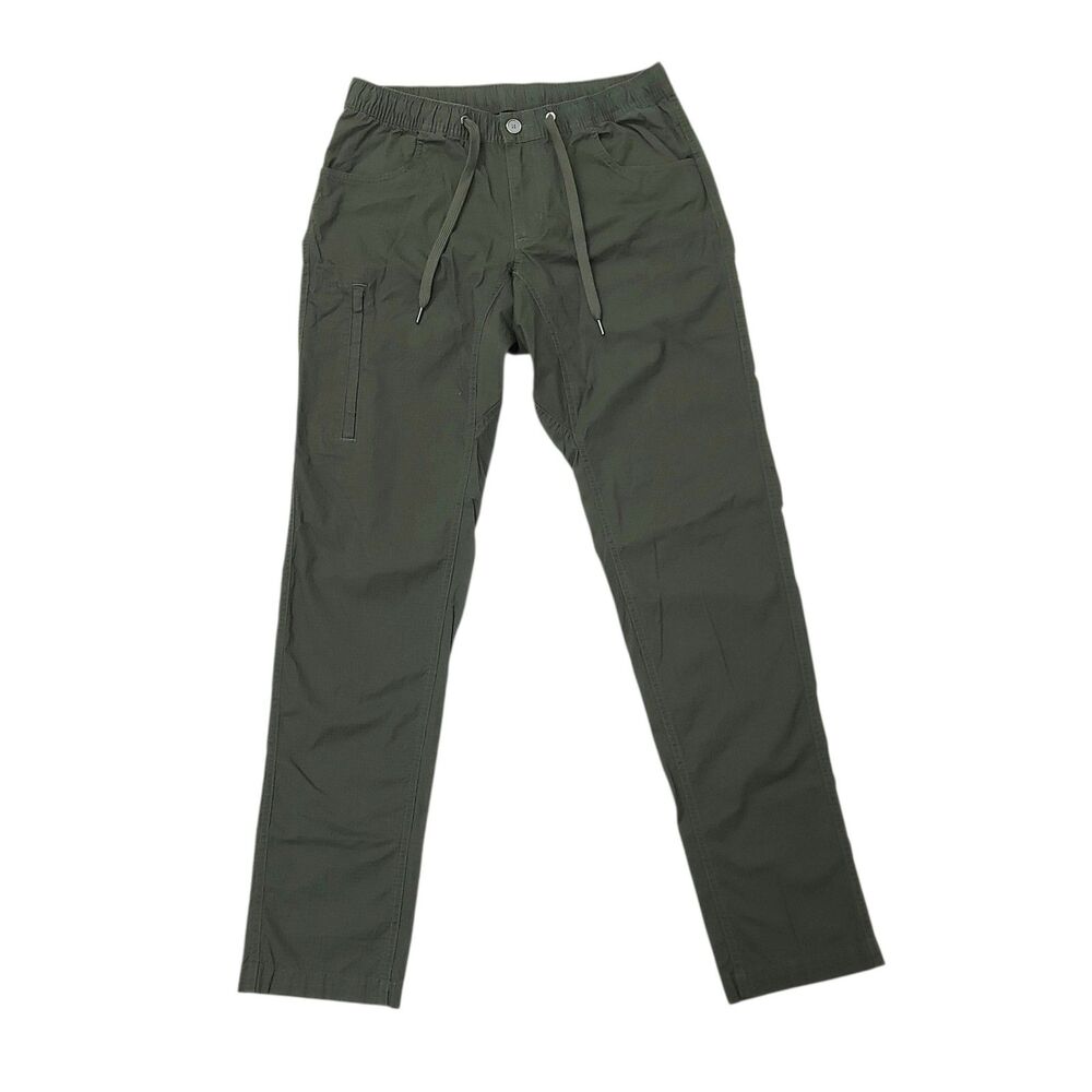 BYLT Basics Cargo Pants Mens Medium Green Ripstop Stretch Active Casual Travel